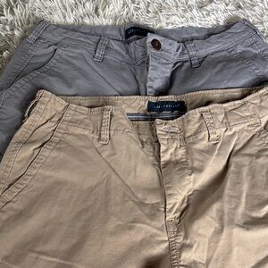 Aeropostale Gray and Tan Chino Shorts